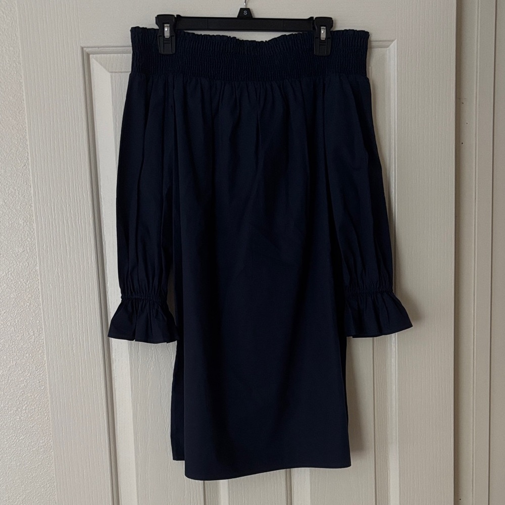 Soprano Navy Off-Shoulder Mini Dress